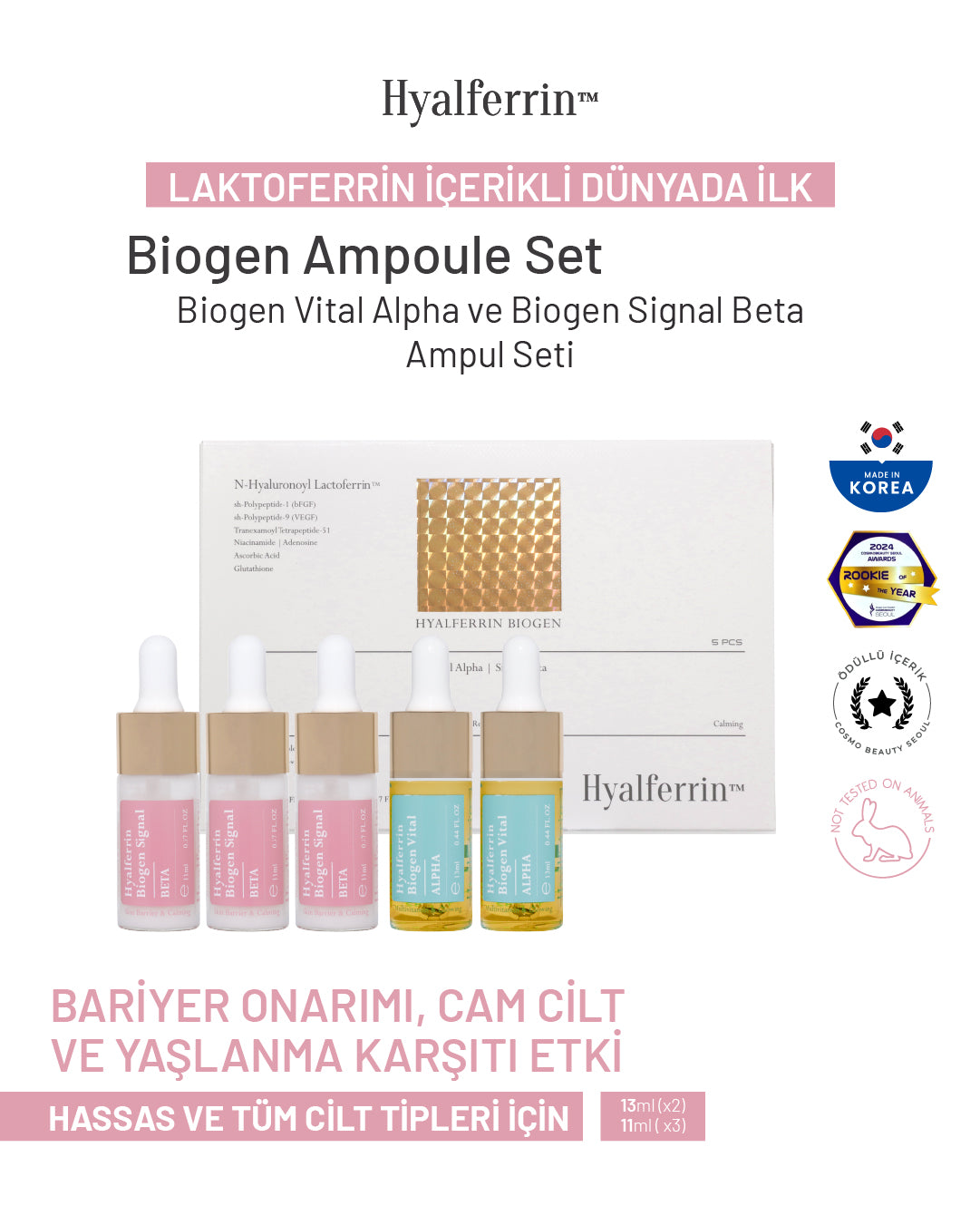 Hyalferrin Biogen Ampoule Set | Cilt Bakım Ampul Seti