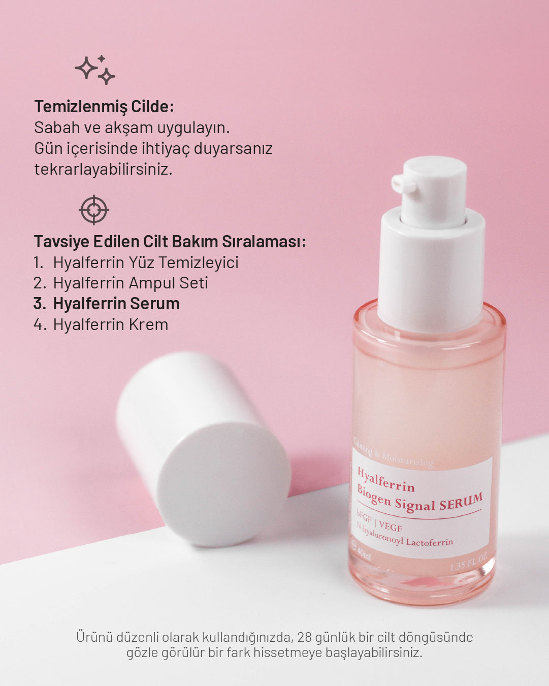 Hyalferrin Biogen Signal Serum | 40 ml | Hassas ve Tüm Ciltler İçin Laktoferrin ve Hyaluronik Asit Bazlı Nemlendirici ve Bariyer Onarıcı Serum