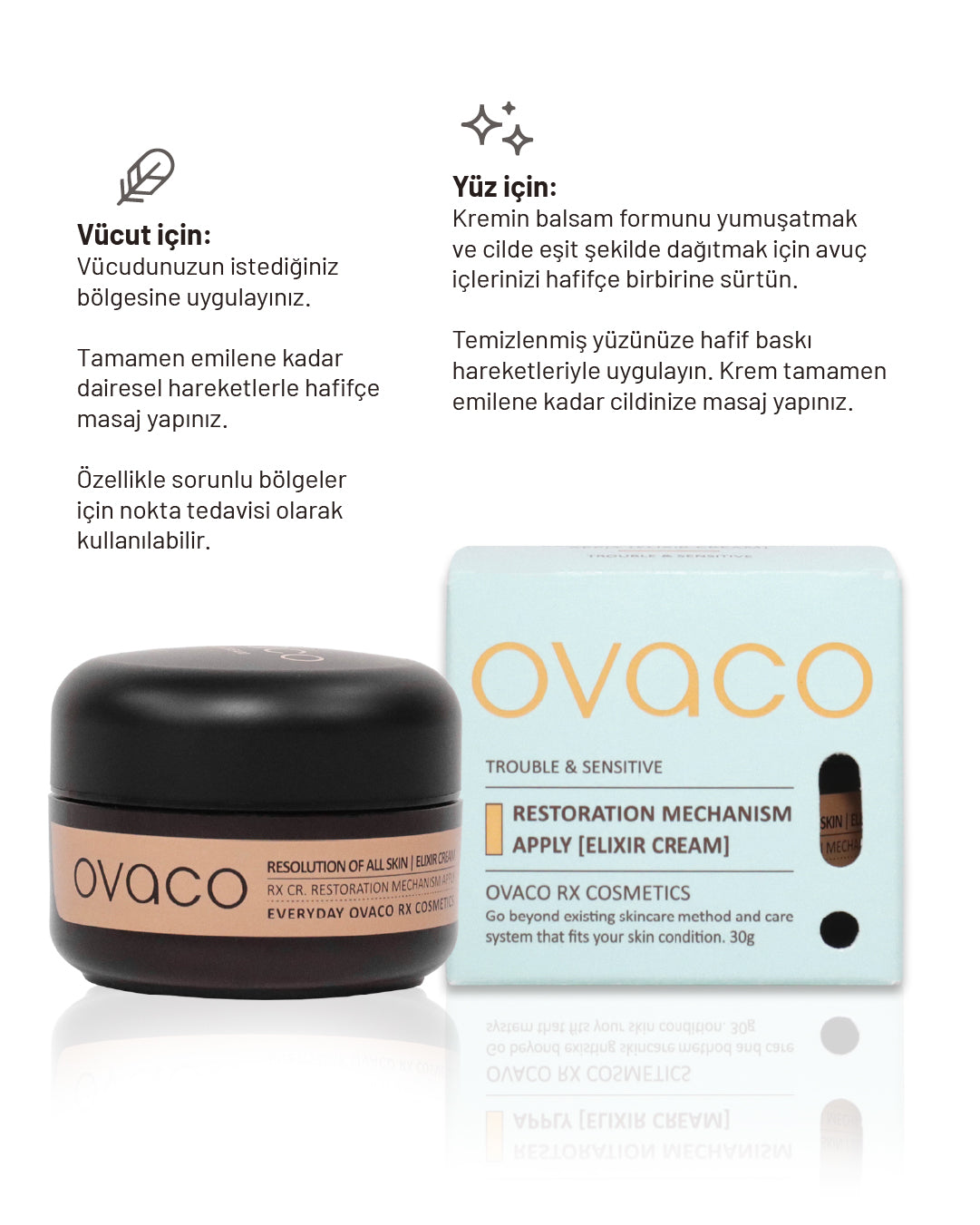 Ovaco Restoration Mechanism Apply Elixir Cream | 30 ml | Onarıcı Yüz Bakım Kremi