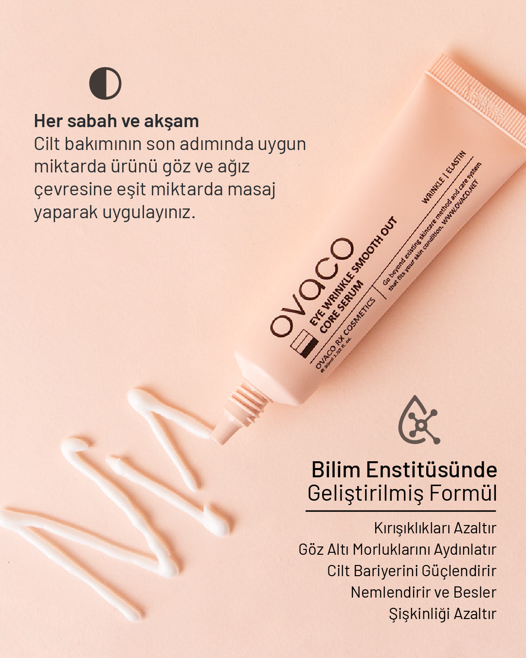 Ovaco Göz Çevresi Kırışıklık Karşıtı Serum | Krem | 30ml