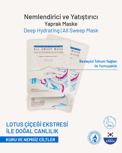 Ovaco Nemlendirici ve Yatıştırıcı Yaprak Maske | Deep Hydrating | All Sweep Mask