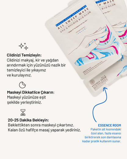 Ovaco Nemlendirici ve Yatıştırıcı Yaprak Maske | Deep Hydrating | All Sweep Mask